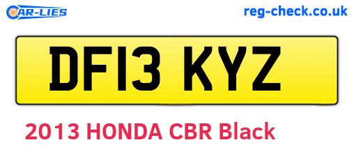 DF13KYZ are the vehicle registration plates.