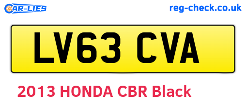 LV63CVA are the vehicle registration plates.