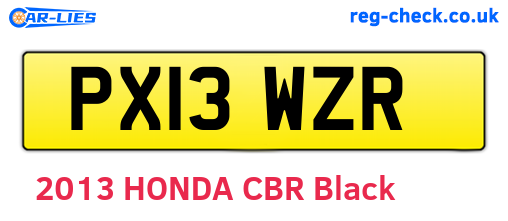 PX13WZR are the vehicle registration plates.