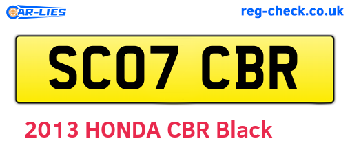 SC07CBR are the vehicle registration plates.