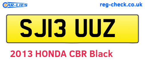 SJ13UUZ are the vehicle registration plates.