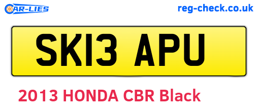 SK13APU are the vehicle registration plates.