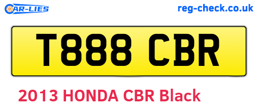 T888CBR are the vehicle registration plates.