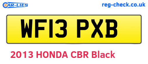 WF13PXB are the vehicle registration plates.
