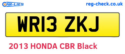 WR13ZKJ are the vehicle registration plates.