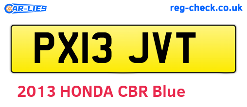 PX13JVT are the vehicle registration plates.