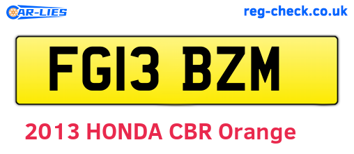 FG13BZM are the vehicle registration plates.