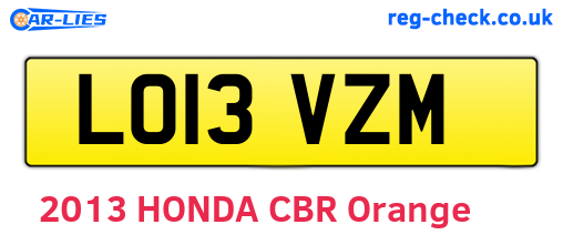 LO13VZM are the vehicle registration plates.