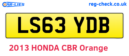 LS63YDB are the vehicle registration plates.