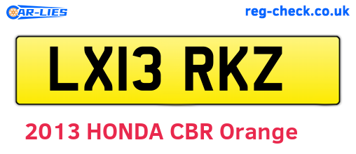 LX13RKZ are the vehicle registration plates.