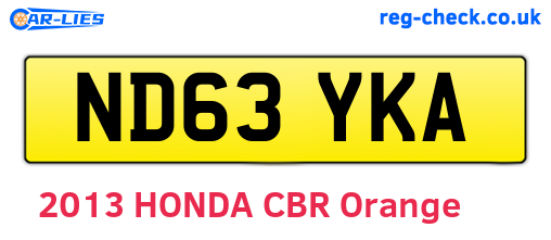 ND63YKA are the vehicle registration plates.