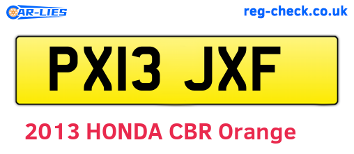 PX13JXF are the vehicle registration plates.