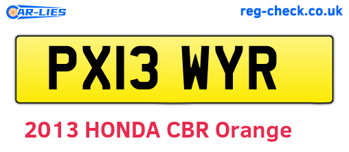 PX13WYR are the vehicle registration plates.