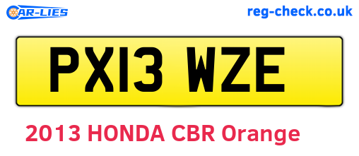 PX13WZE are the vehicle registration plates.