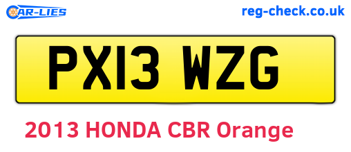 PX13WZG are the vehicle registration plates.
