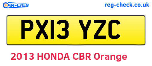 PX13YZC are the vehicle registration plates.