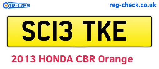 SC13TKE are the vehicle registration plates.