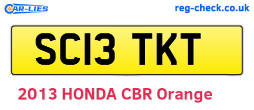 SC13TKT are the vehicle registration plates.