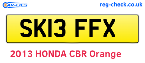 SK13FFX are the vehicle registration plates.