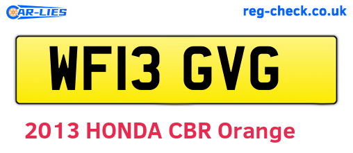 WF13GVG are the vehicle registration plates.