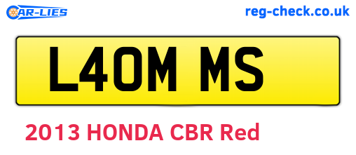 L40MMS are the vehicle registration plates.