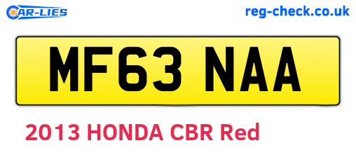 MF63NAA are the vehicle registration plates.