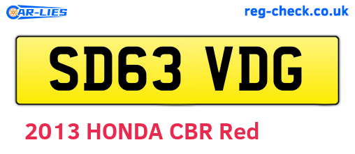SD63VDG are the vehicle registration plates.
