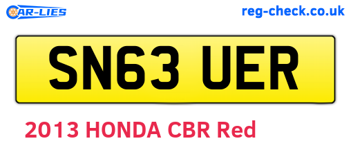 SN63UER are the vehicle registration plates.