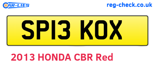 SP13KOX are the vehicle registration plates.