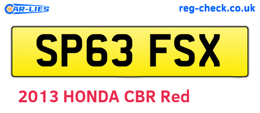 SP63FSX are the vehicle registration plates.