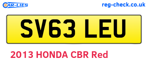 SV63LEU are the vehicle registration plates.