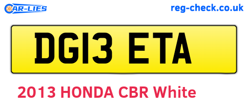 DG13ETA are the vehicle registration plates.