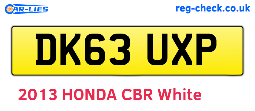 DK63UXP are the vehicle registration plates.