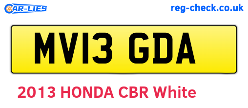 MV13GDA are the vehicle registration plates.