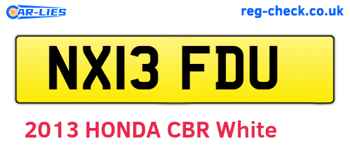 NX13FDU are the vehicle registration plates.