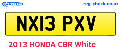 NX13PXV are the vehicle registration plates.