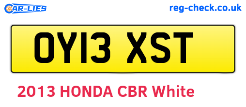 OY13XST are the vehicle registration plates.