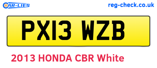 PX13WZB are the vehicle registration plates.