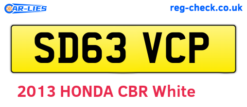 SD63VCP are the vehicle registration plates.