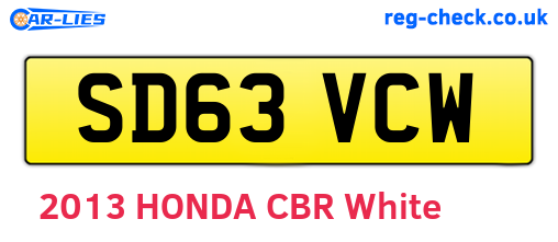 SD63VCW are the vehicle registration plates.