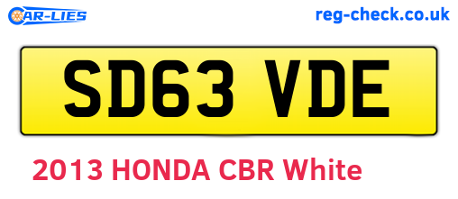 SD63VDE are the vehicle registration plates.