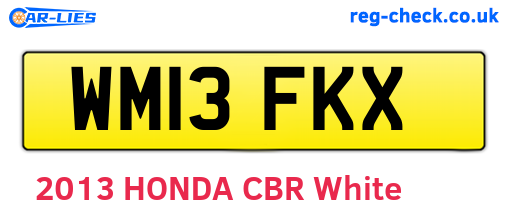 WM13FKX are the vehicle registration plates.