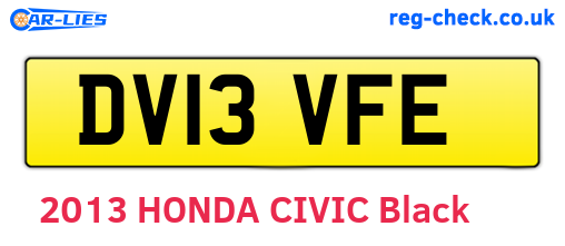 DV13VFE are the vehicle registration plates.