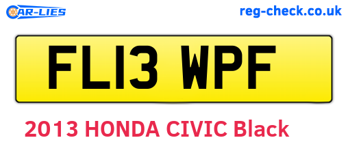 FL13WPF are the vehicle registration plates.