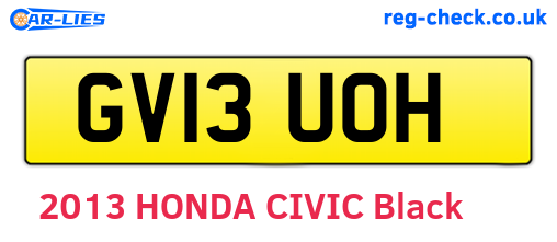 GV13UOH are the vehicle registration plates.
