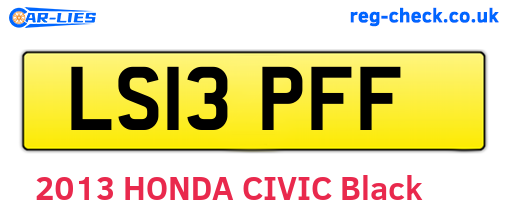 LS13PFF are the vehicle registration plates.