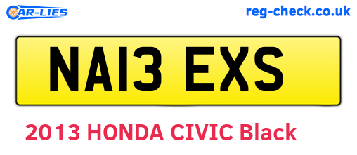NA13EXS are the vehicle registration plates.