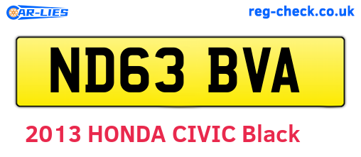 ND63BVA are the vehicle registration plates.