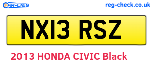 NX13RSZ are the vehicle registration plates.