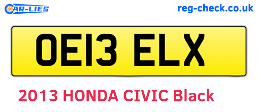 OE13ELX are the vehicle registration plates.